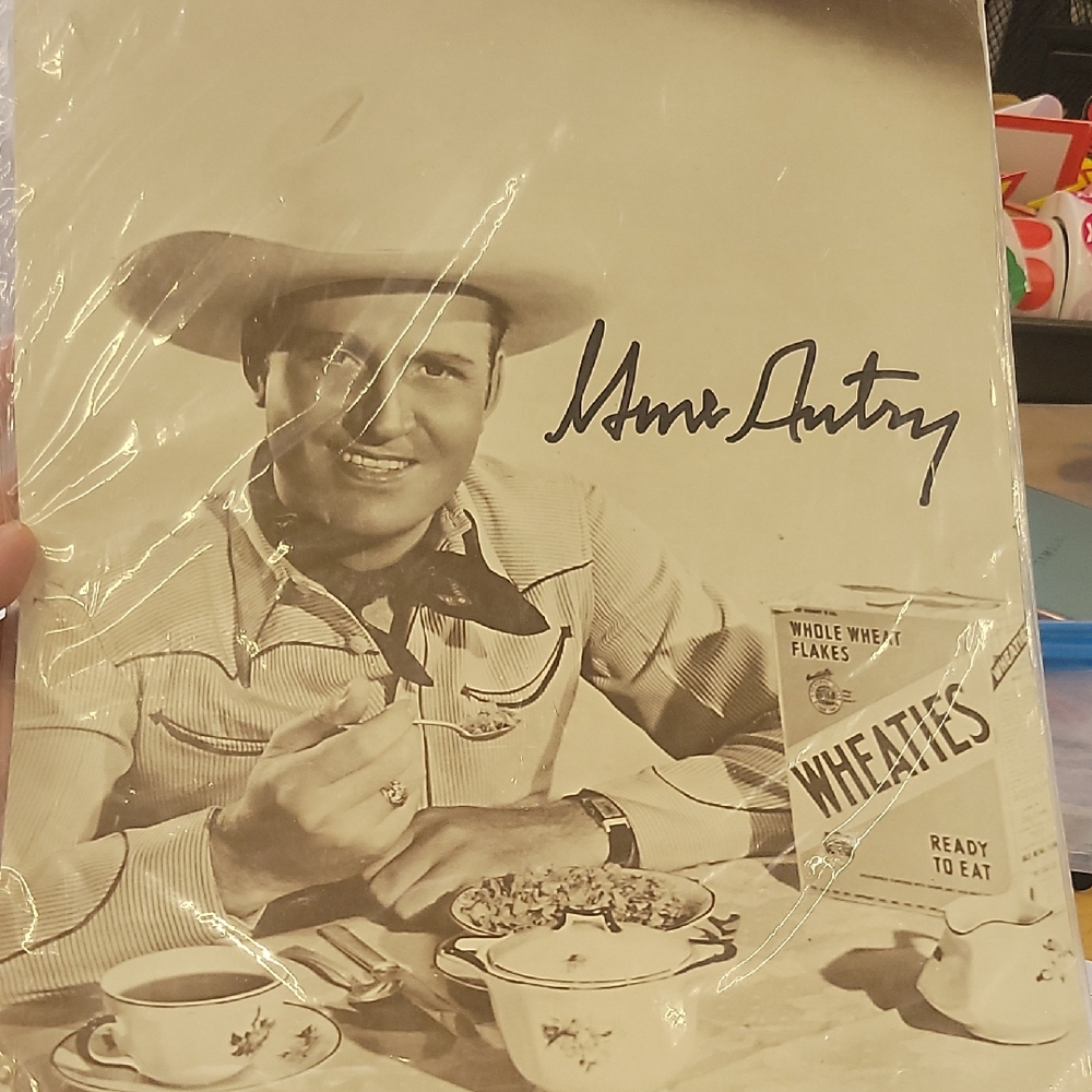 Vintage Signed Gene Avtry Wheaties Advertisement
